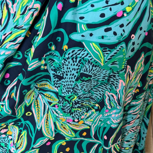 Lilly Pulitzer Juney Midi Dress in Low Tide Navy and Turquoise Size 6 - Picture 8 of 12